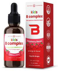 NutraChamps Kids Vitamin B Complex Berry Drops bottle with dropper