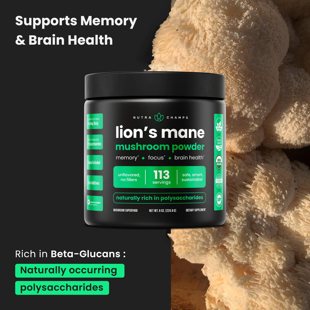 NutraChamps Organic Lion's Mane Powder packaging