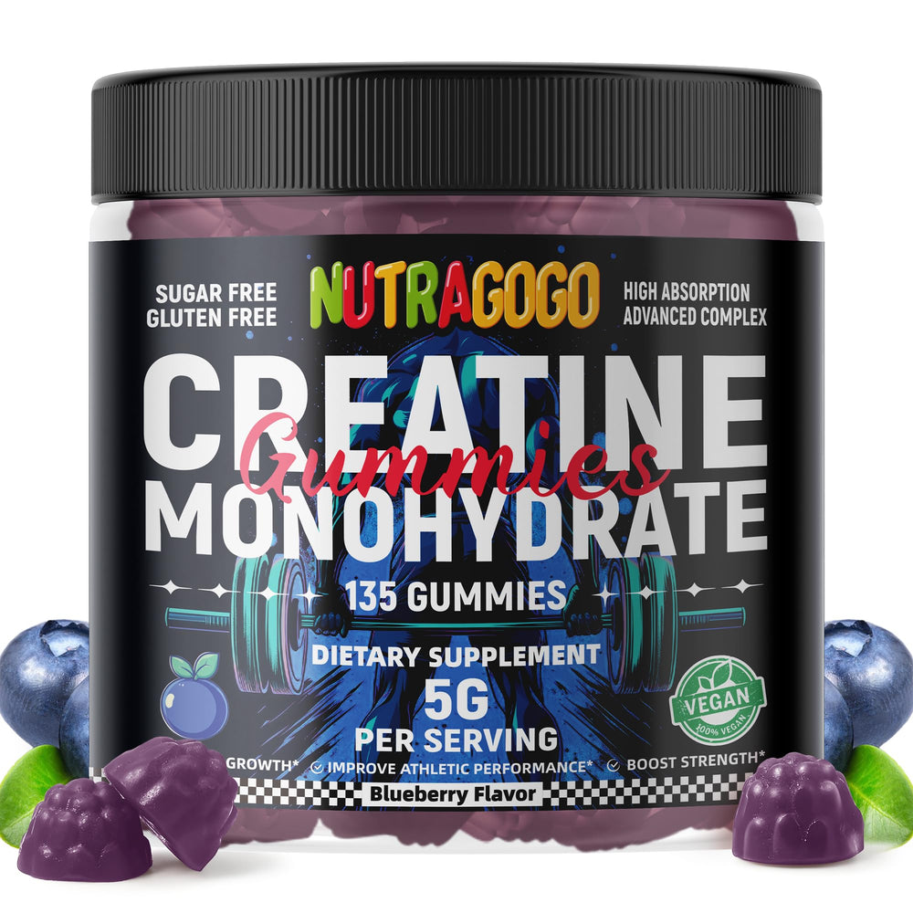 NUTRAGOGO Creatine Monohydrate Gummies bottle with 135 count