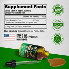 NUTRAHARMONY Mullein Drops vegan and non-GMO formulation