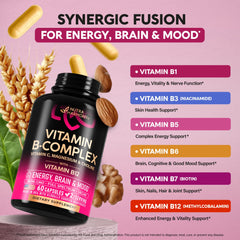 nutraharmony vitamin b complex bottle pour demonstrates easy daily routine