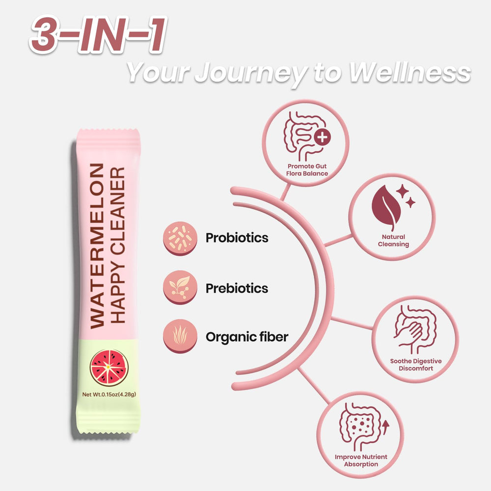 Glass of water with Happy Cleaner probiotic powder dissolving