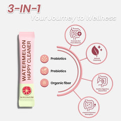 Glass of water with Happy Cleaner probiotic powder dissolving