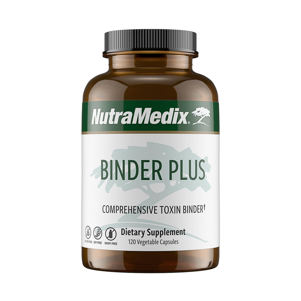 NutraMedix Binder Plus bottle front offering daily wellness support options.