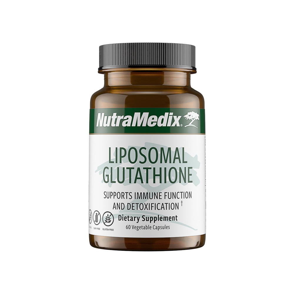 NutraMedix Liposomal Glutathione supplement bottle with 60 capsules