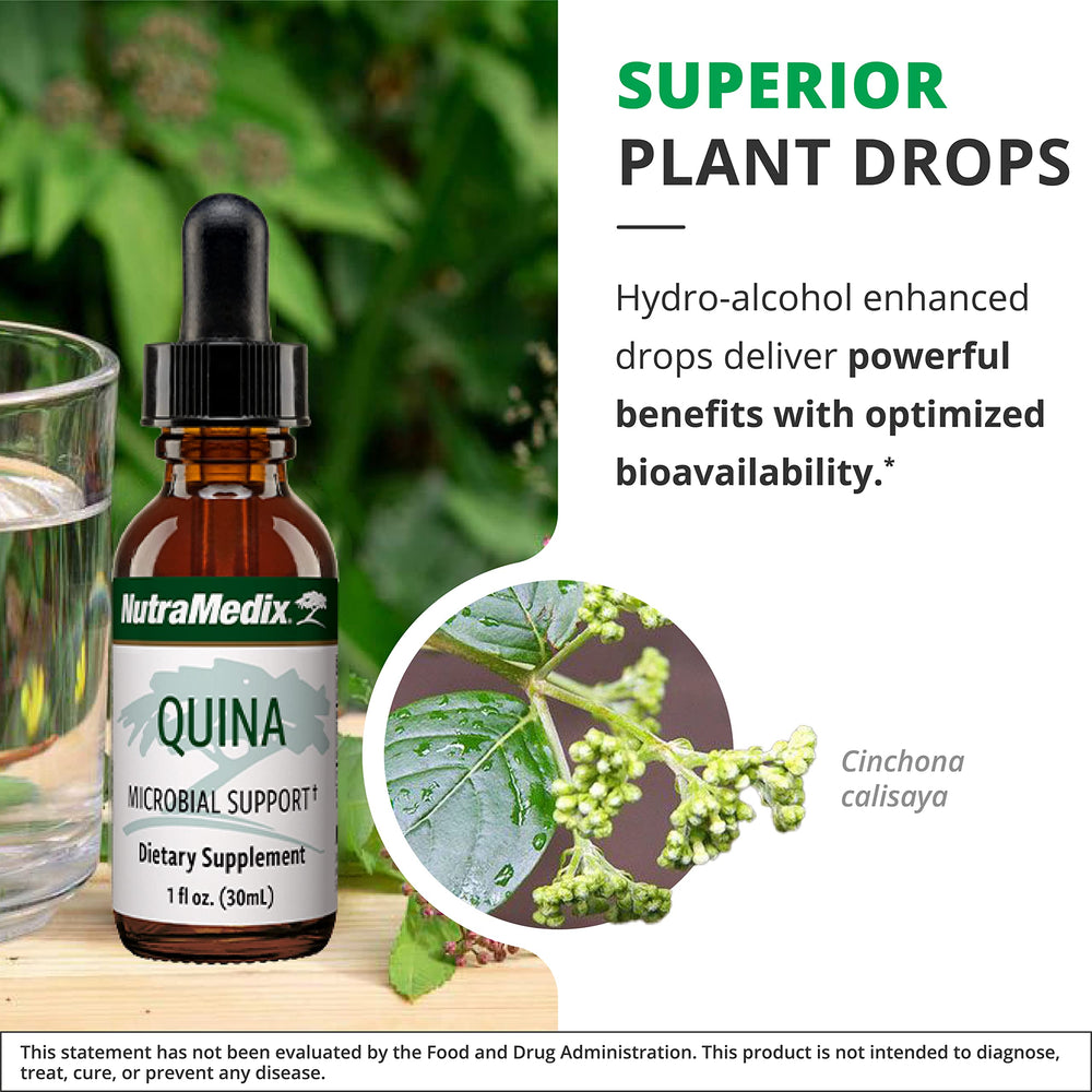 Label of NutraMedix Quina Immune Drops bottle.