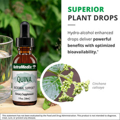 Label of NutraMedix Quina Immune Drops bottle.