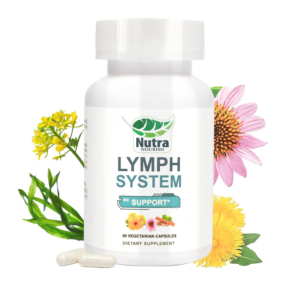 NutraNourish Lymphatic Drainage supplement bottle and capsules