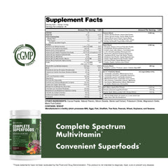 NutraOne Complete Superfoods label close-up highlighting probiotic and vitamin blends