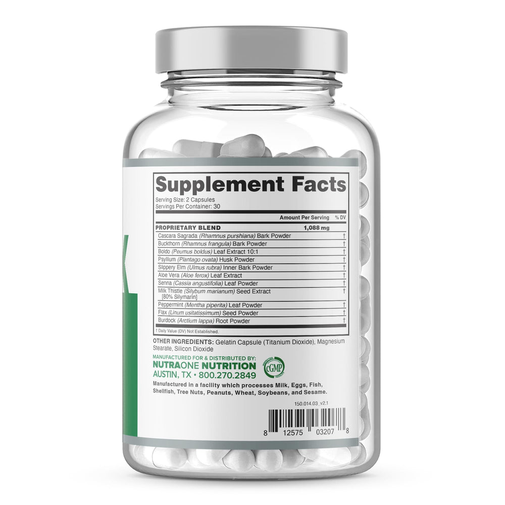 NutraOne DetoxOne daily-dose spoon ready for measurement during routine.