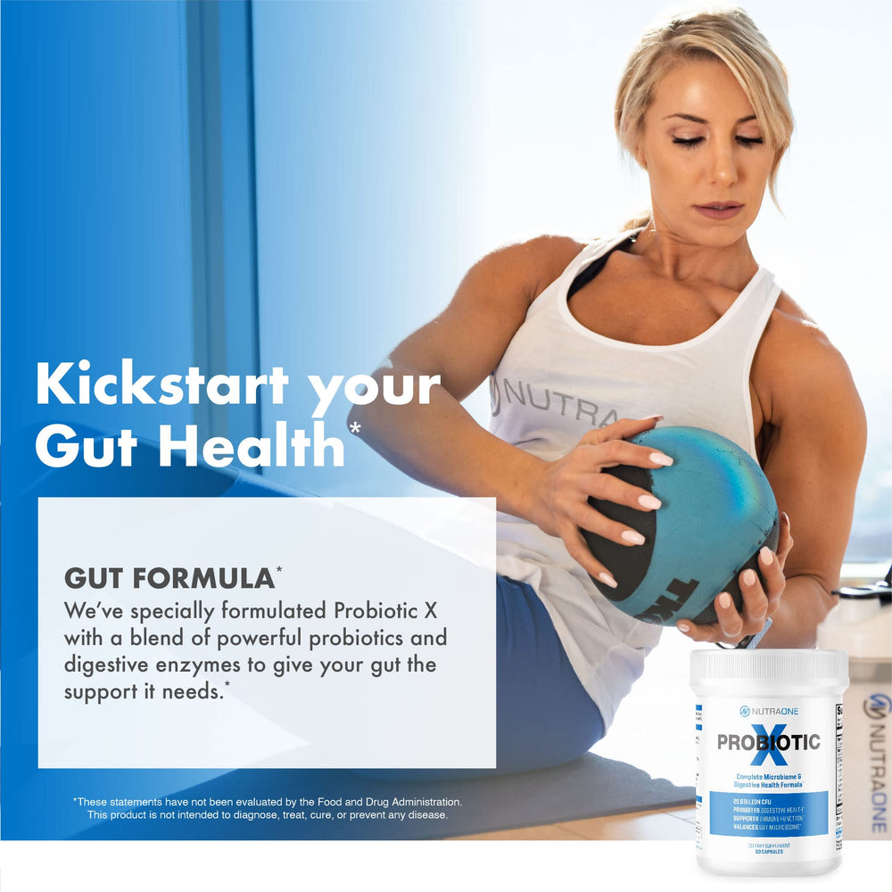 Ingredients and GMP compliance note for NutraOne ProbioticX