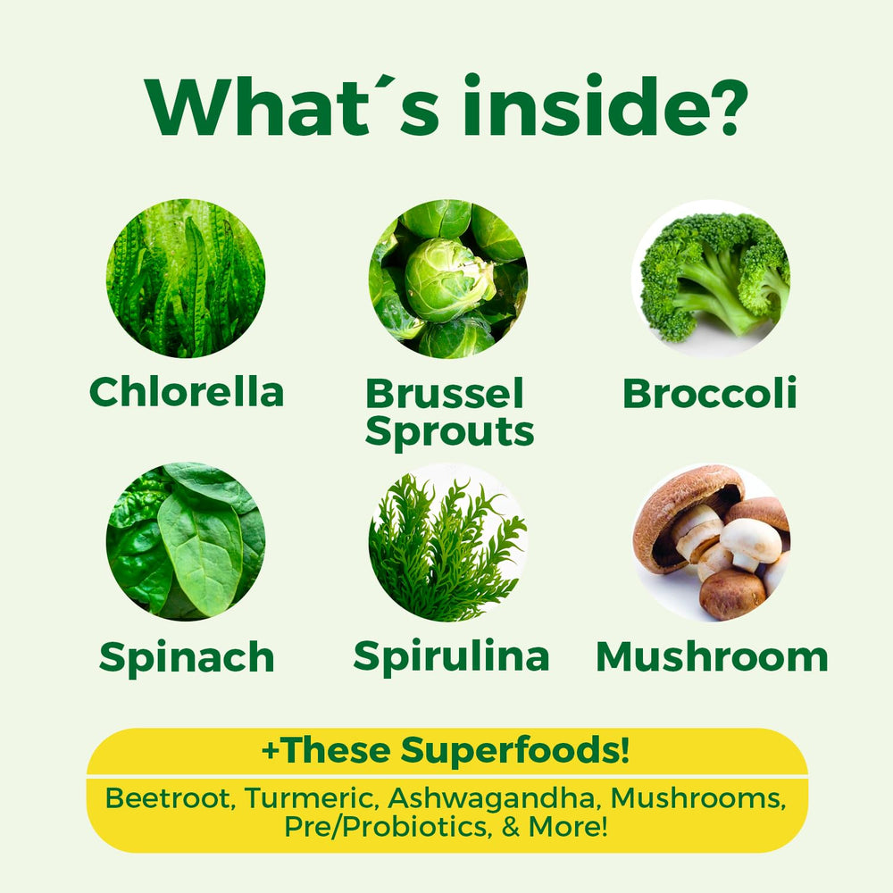 Illustration showing 40+ fruits and vegetables in the gummies