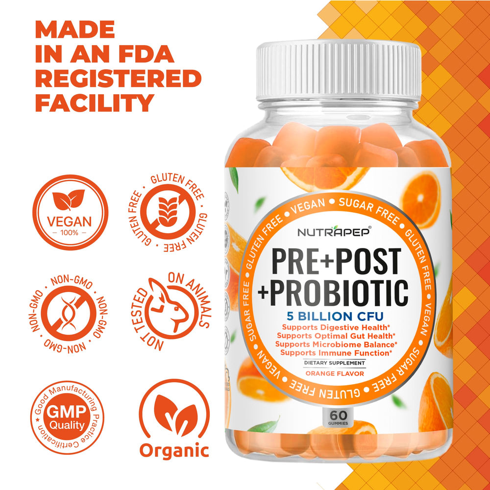 Sugar-free and gluten-free NutraPep gummy label