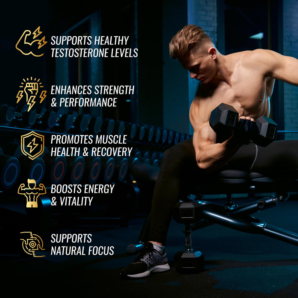 NutraPep Testosterone Booster packaging back highlights ingredients and suggested uses for vitality