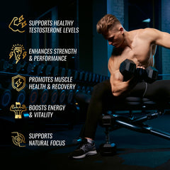 NutraPep Testosterone Booster packaging back highlights ingredients and suggested uses for vitality