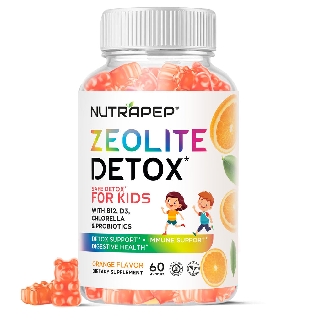 NutraPep Zeolite Detox Kids Gummies bottle supports easy daily wellness.