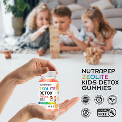 NutraPep Zeolite Detox Kids Gummies probiotic 5B CFU closeup.