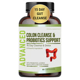 NutraPro 15 Day Gut Cleanse bottle closeup for digestive support.