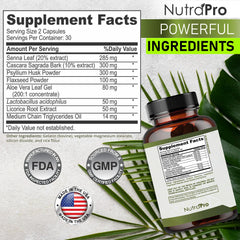 NutraPro blend of senna, aloe, licorice for gentle detox.