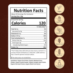 NUTRAPULSE chocolate vegan protein powder in a blended smoothie