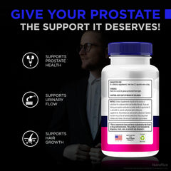 NutraRize EZ Prostate capsules with everyday lifestyle items, suggesting routine care.