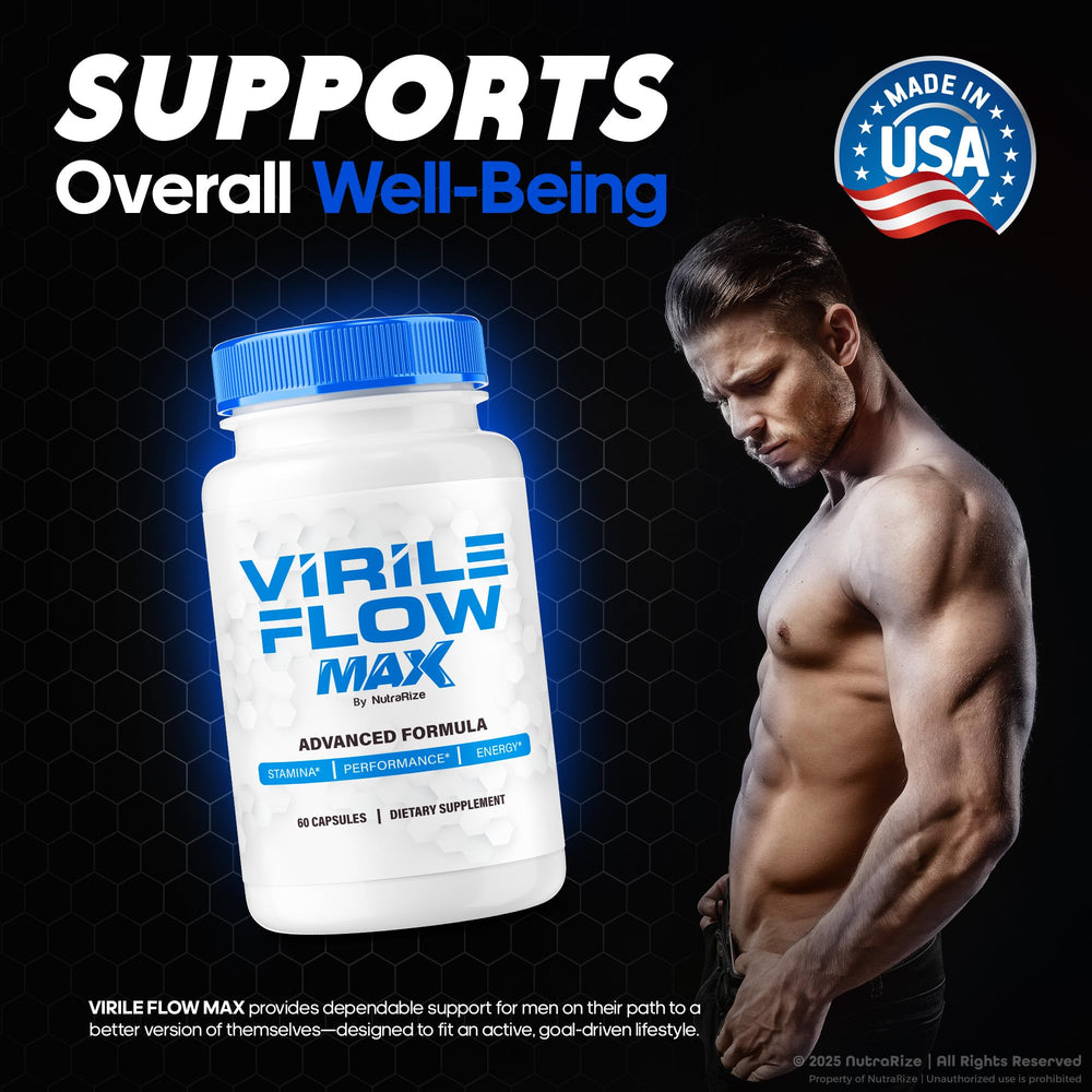 NutraRize Virile Flow Max packaging and label