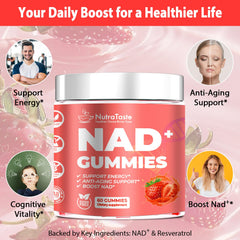 Vegan and sugar-free NAD⁺ Gummies icons