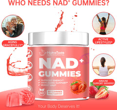 NUTRATASTE NAD⁺ Gummies illustration of Nicotinamide Riboside and Resveratrol