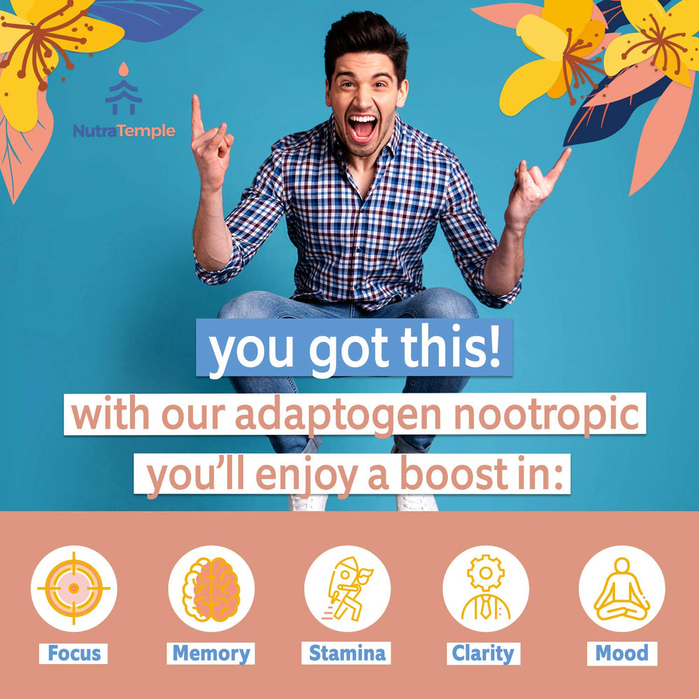 Close-up of Gingko Biloba, Bacopa Monnieri and St. John’s Wort ingredients