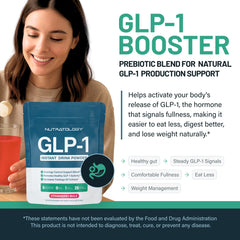 Nutratology GLP-1 Booster scoop in water for a refreshing drink.