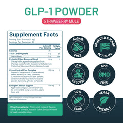 Nutratology GLP-1 Booster Strawberry Mule glass with prepared drink.