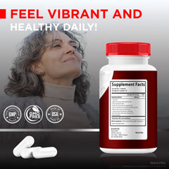 Flat lay of NutraVibe Glucocyn 120 capsules