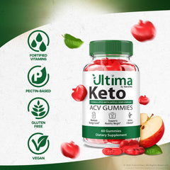 NutraVibe Ultima Keto ACV Gummies serving size icons for a simple daily dose