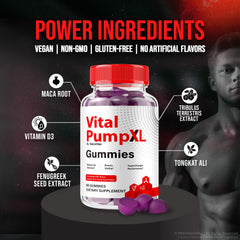 Bottle of 120 Vital Pump XL gummies