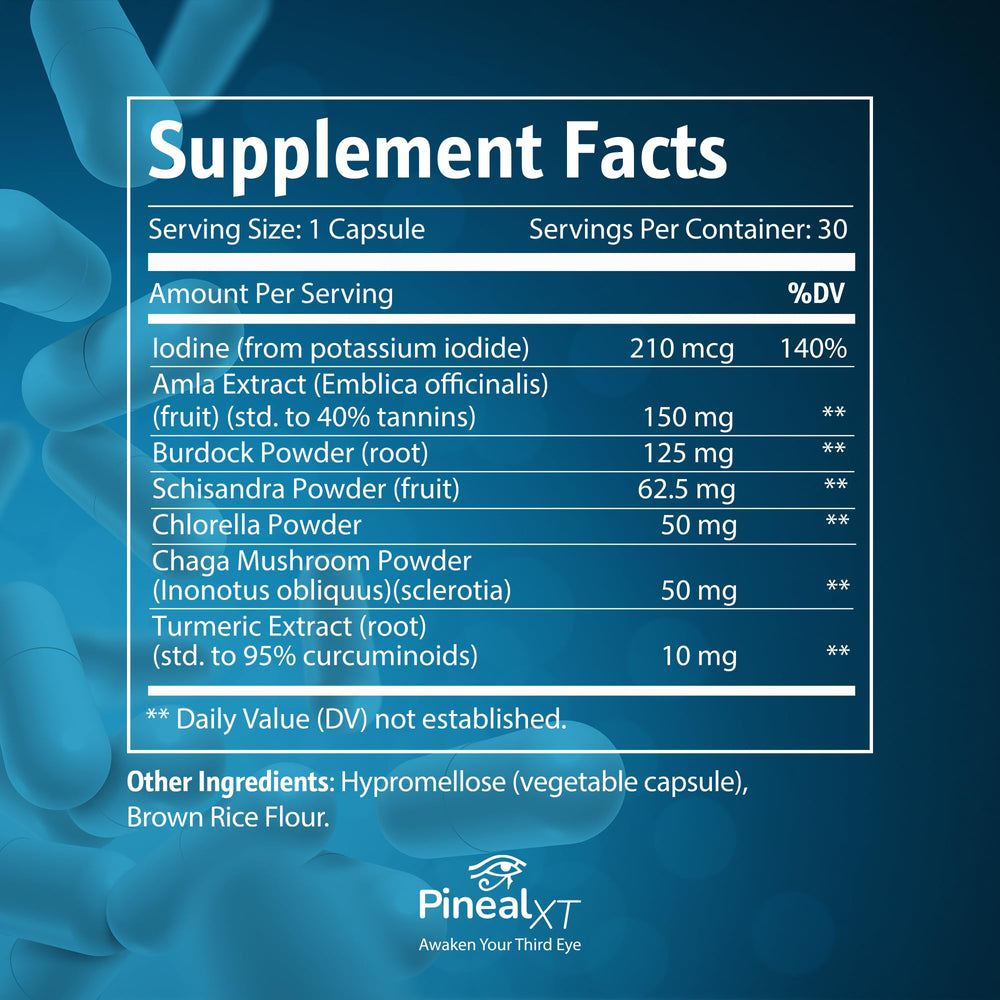 Nutraville Pineal XT Gold bottle side view