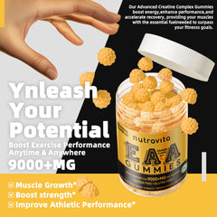 Supplement facts panel on Nutravita EAA Gummies bottle