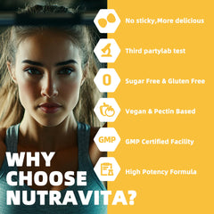 Assorted Nutravita EAA Gummies orange flavor close-up