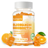 Bottle of Nutravita Glucosamine Chondroitin Gummies with MSM & Elderberry - 60 orange chews
