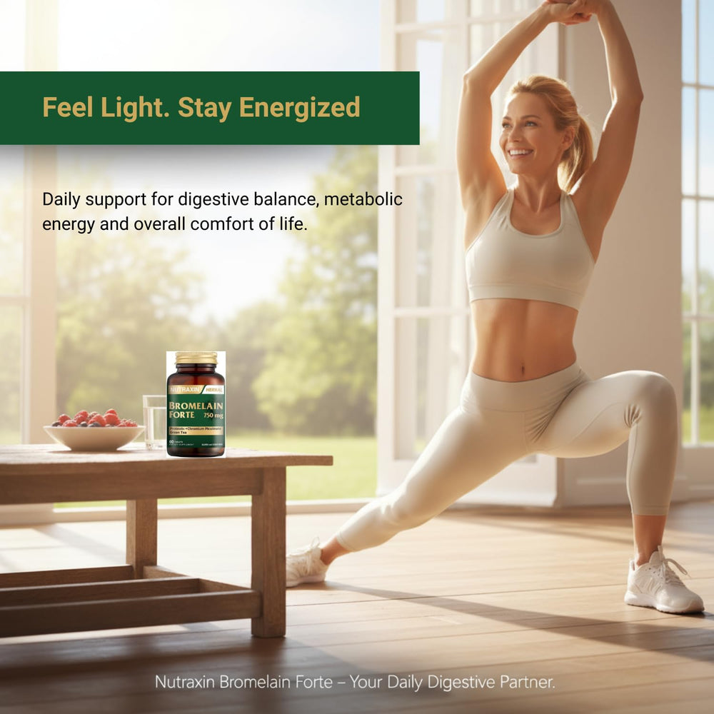 Close-up of Nutraxin Bromelain Forte label