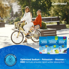 Nutrazul Hydration Booster dissolving sticks ready to mix in water.