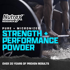 Close-up of micronized creatine monohydrate powder texture