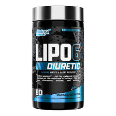 Bottle of Nutrex Lipo-6 Black Diuretic Water Pills with label