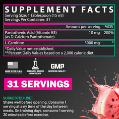 Liquid Carnitine 3000 bottle side view – Strawberry Watermelon