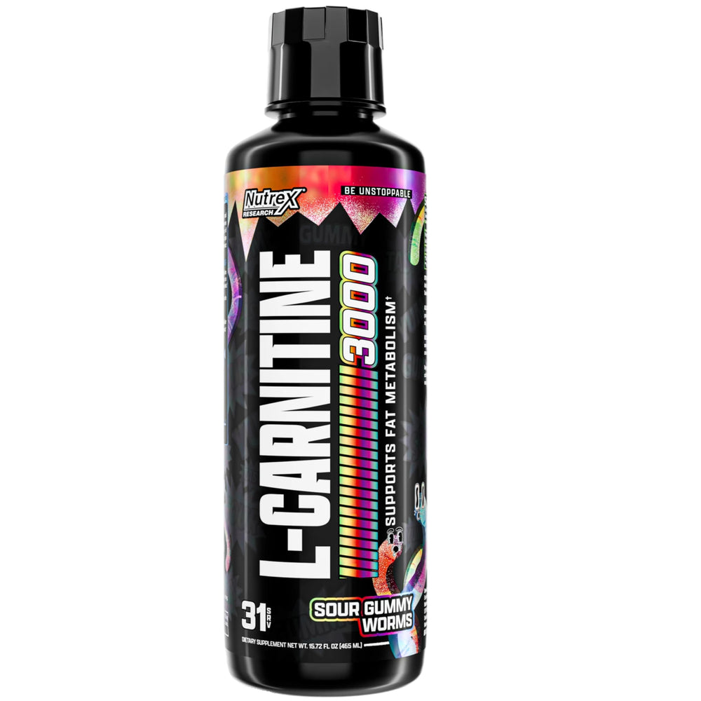 Nutrex Liquid L-Carnitine 3000 bottle – Sour Gummy Worms flavor