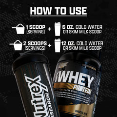 Nutrex Research Chocolate Whey Protein serving shows dessert-inspired indulgence with nutrition