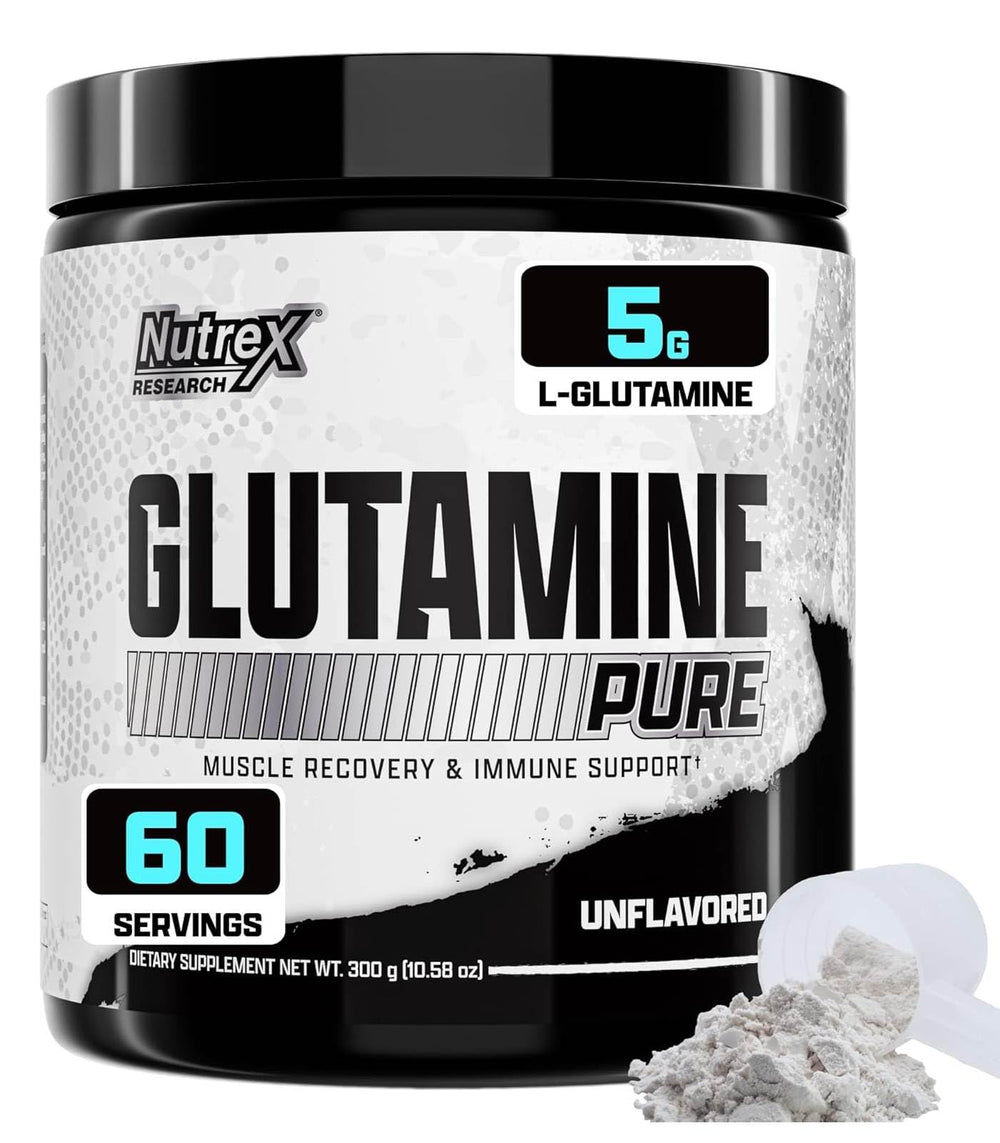Nutrex Research L-Glutamine Powder bottle with 60 servings