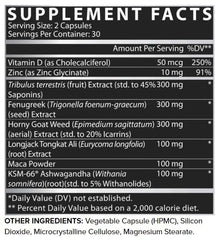 Nutrex Research T-UP bottle closeup highlights herbal blend for vitality and focus during workouts.