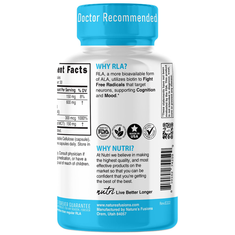 Supplement bottle showing 60 vegan capsules