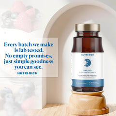 Closeup of Nutri-Rich D3 softgels in bottle