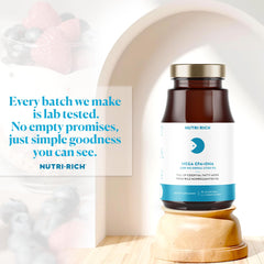 Close-up of EPA and DHA content highlight on Omega-3 label